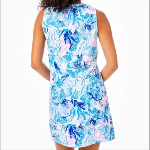 Lilly Pulitzer Essie Knit Dress Shade Seekers Size L Made in India - Picture 2 of 7